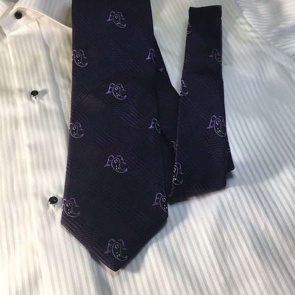 Zanetti- Dark purple weave pattern with small paisley 100% silk Italian made tie - Picture 8 of 11